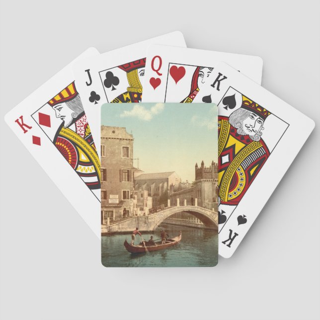 Bridge and Canal, Venice, Italy Playing Cards (Back)