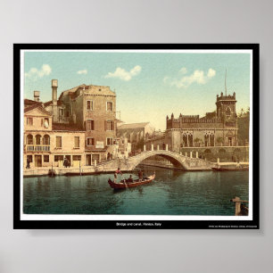 Bridge and canal, Venice, Italy Poster