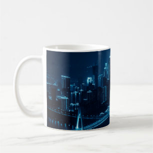 Bridge and city urban architecture at night in Cho Coffee Mug