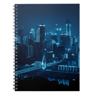 Bridge and city urban architecture at night in Cho Notebook
