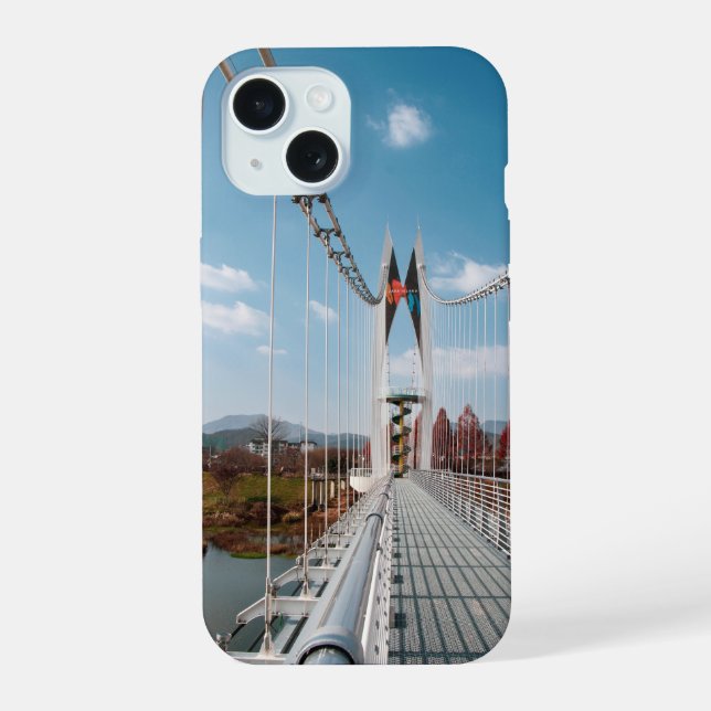 bridge and clouds iPhone 15 case (Back)