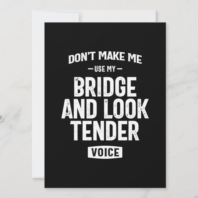 Bridge and Look Tender Job Occupation (Front)