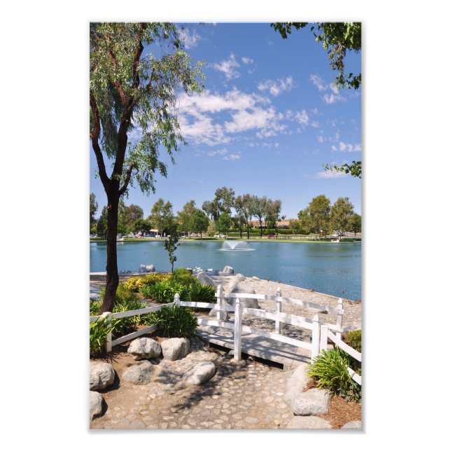 Bridge and pond photo print (Front)