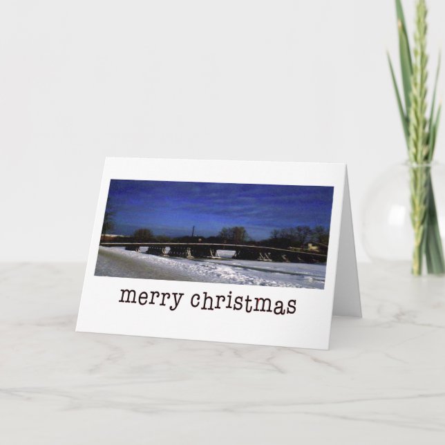 Bridge and Snow Holiday Card (Front)