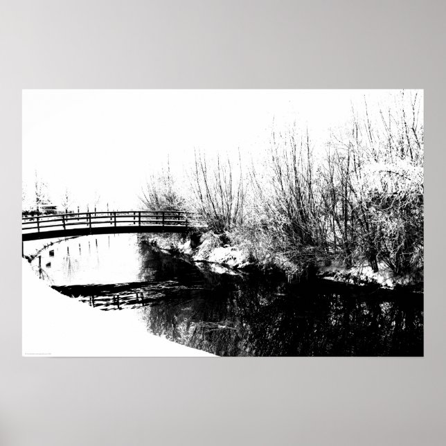 Bridge and Stream Winter Scene wapcn Poster (Front)