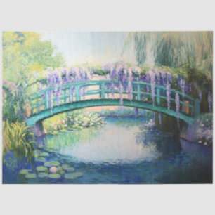 Bridge and Wisteria Impressionist Art Decoupage Tissue Paper