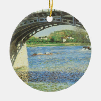 Bridge at Argenteuil by Gustave Caillebotte Ceramic Tree Decoration