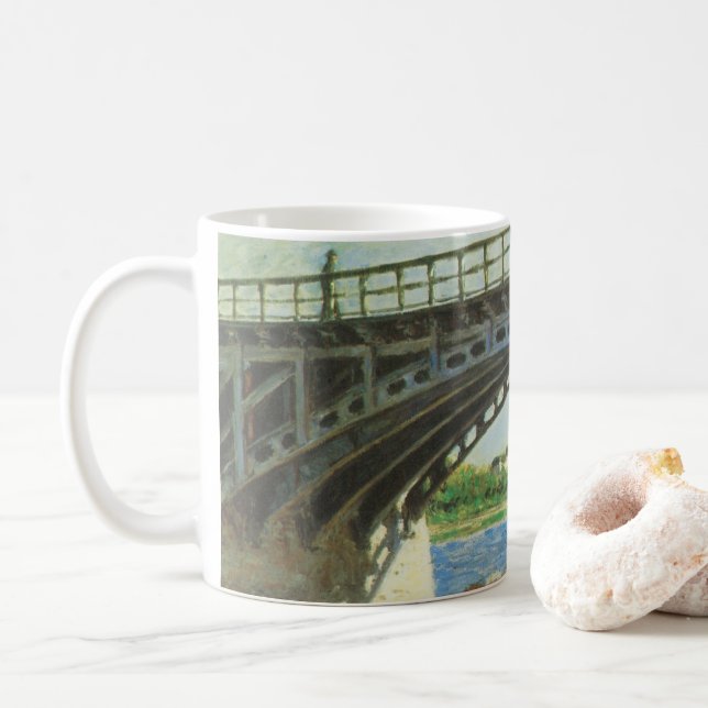 Bridge at Argenteuil by Gustave Caillebotte Coffee Mug (With Donut)