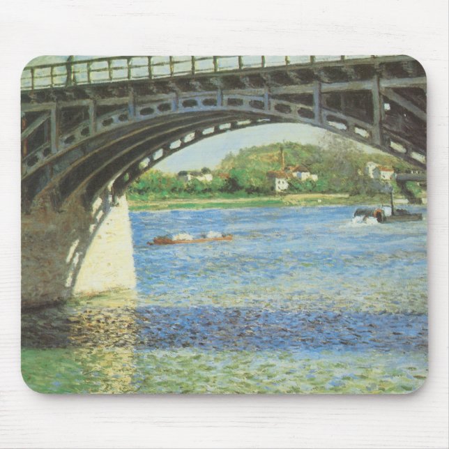 Bridge at Argenteuil by Gustave Caillebotte Mouse Mat (Front)