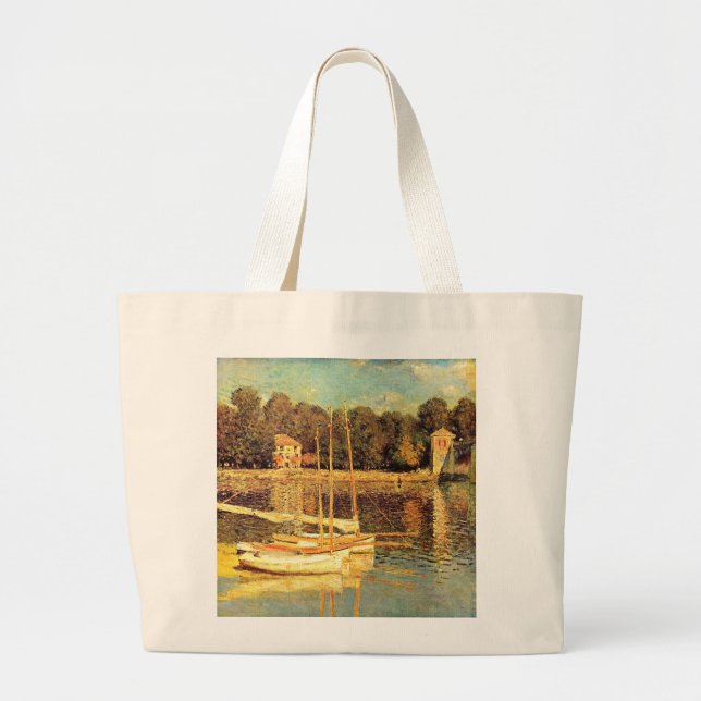 Bridge at Argenteuil Claude Monet    Large Tote Bag (Front)