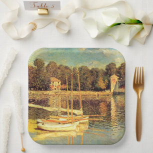 Bridge at Argenteuil Claude Monet Paper Plates
