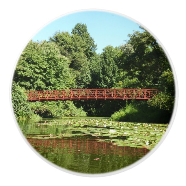 Bridge at Centennial Lake in Ellicott City Ceramic Knob (Front)