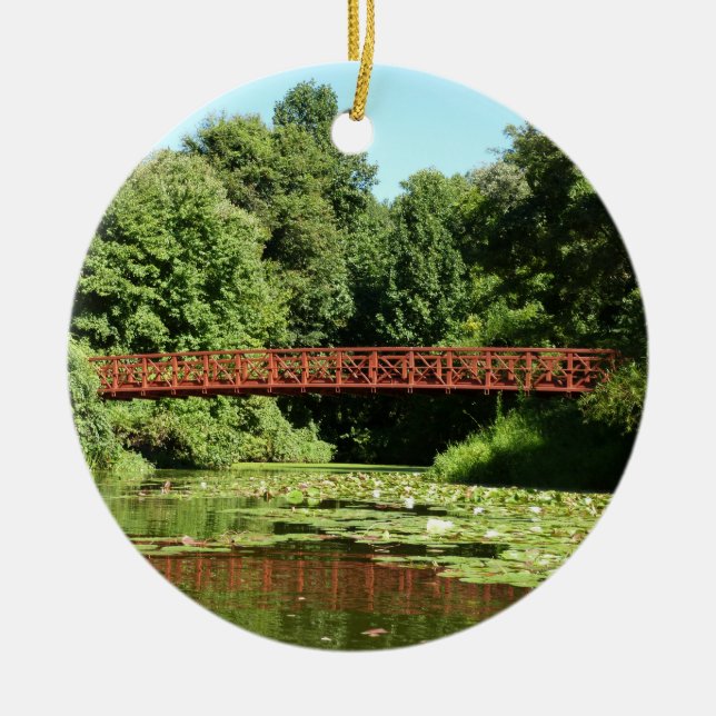 Bridge at Centennial Lake in Ellicott City Ceramic Tree Decoration (Front)