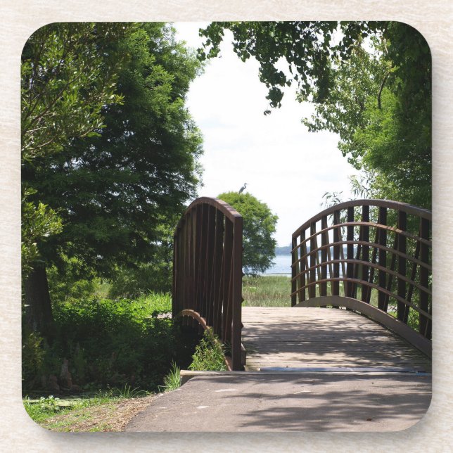 Bridge at Lake Parker in Lakeland photo  Coaster (Front)
