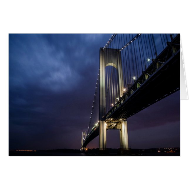 Bridge At Night Greeting Card (Front Horizontal)