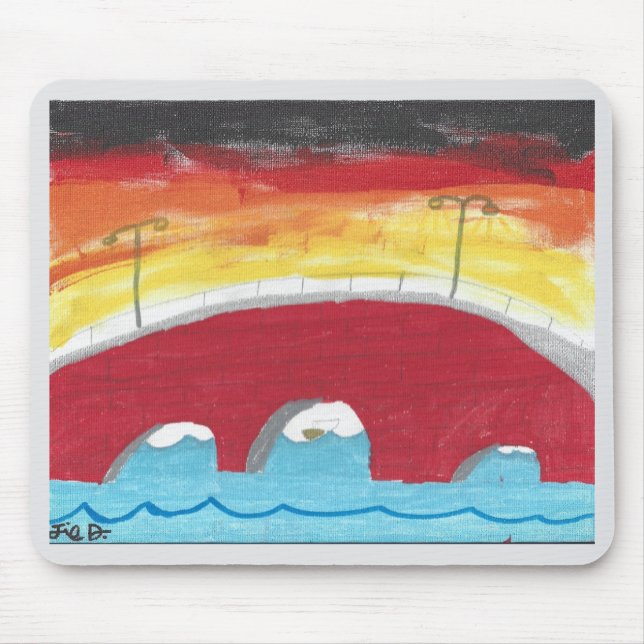 Bridge at Night Mousepad (Front)