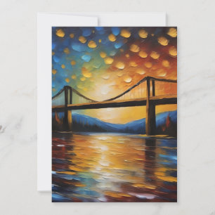 Bridge At Sundown A Holiday Card