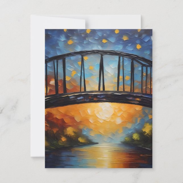 Bridge At Sundown C Holiday Card (Front)