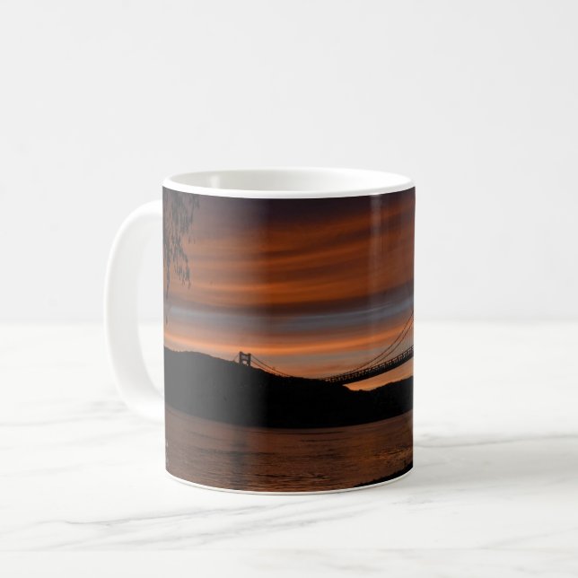 Bridge at Sunset 2  Two-Tone Coffee Mug (Front Left)