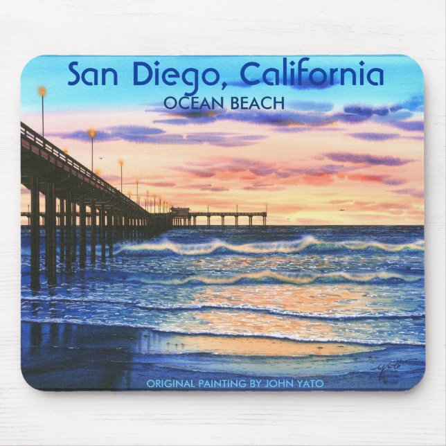 BRIDGE AT SUNSET-T, San Diego, California, ORIG... Mouse Mat (Front)
