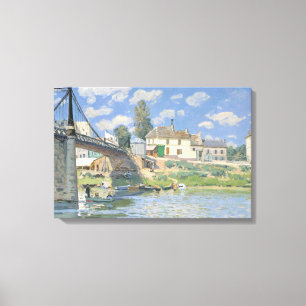 Bridge at Villeneu by Sisley Impressionist Paint Canvas Print