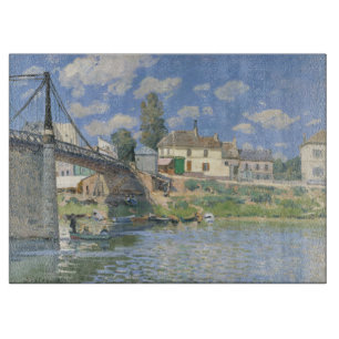 Bridge at Villeneu by Sisley Impressionist Paint Cutting Board