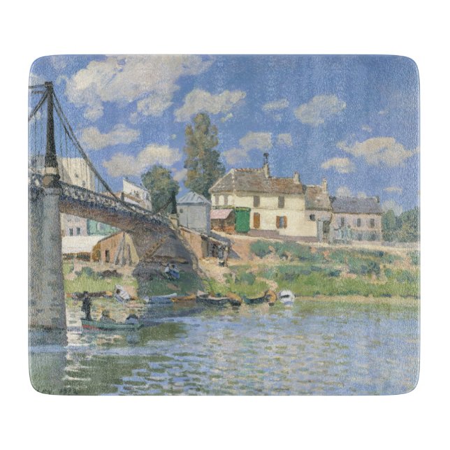 Bridge at Villeneu by Sisley Impressionist Paint Cutting Board (Front)