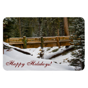 Bridge at Wuksachi Happy Holidays Flexi Magnet
