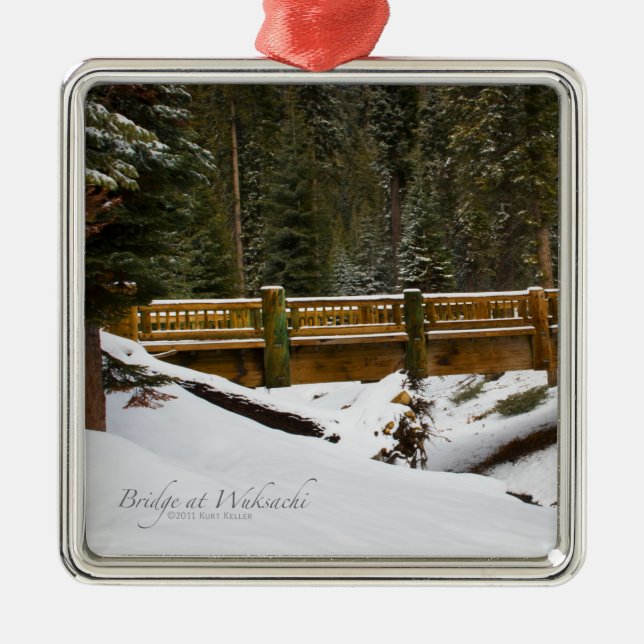 Bridge at Wuksachi Metal Tree Decoration (Front)