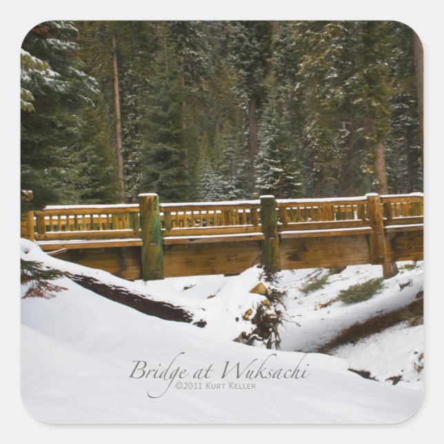 Bridge at Wuksachi Square Sticker (Front)