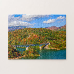 Bridge autumn colorful wood jigsaw puzzle