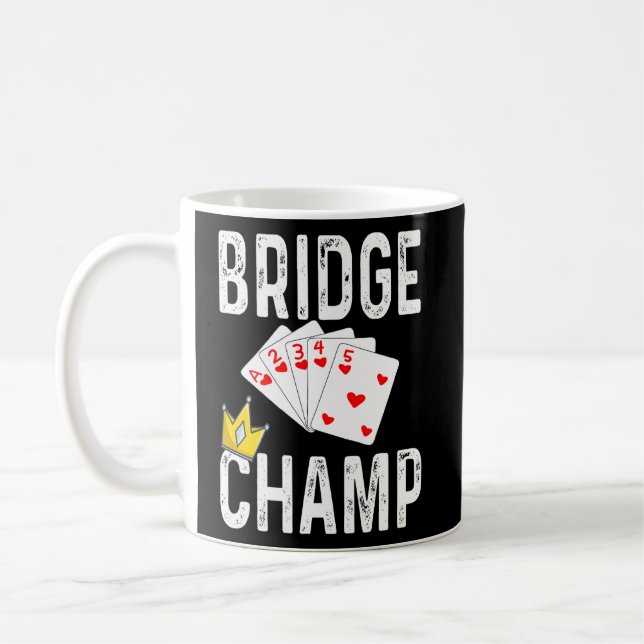 Bridge Card Game Bridge Champ Playing Cards Humour Coffee Mug (Left)