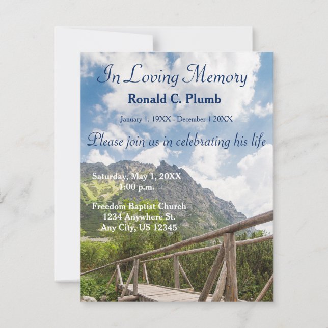Bridge | Funeral | Memorial Service Invitation (Front)