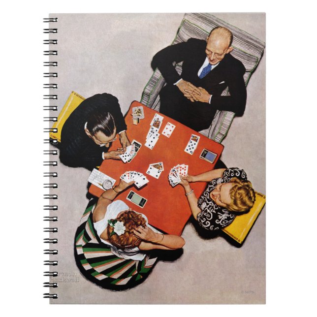 Bridge Game by Norman Rockwell Notebook (Front)