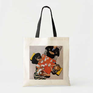 Bridge Game by Norman Rockwell Tote Bag