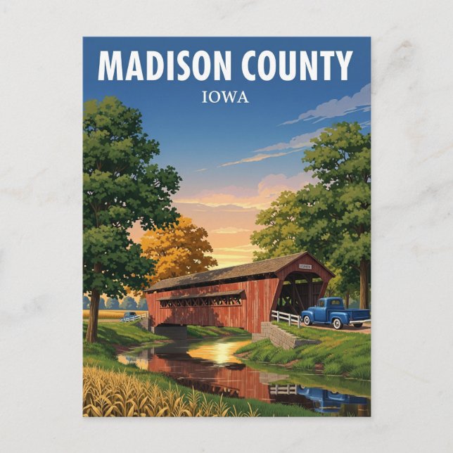 Bridge in Madison County Iowa Travel Postcard (Front)