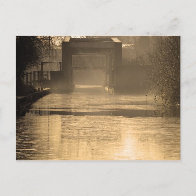 Bridge in morning sun and mist postcard (Front)