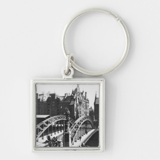 Bridge in the Speicherstadt  Hamburg, c.1910 Key Ring (Front)