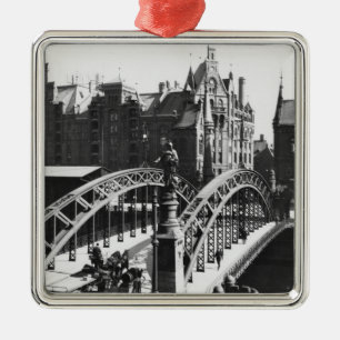 Bridge in the Speicherstadt Hamburg, c.1910 Metal Tree Decoration