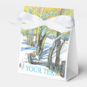 bridge in the winter Watercol painting Favour Box