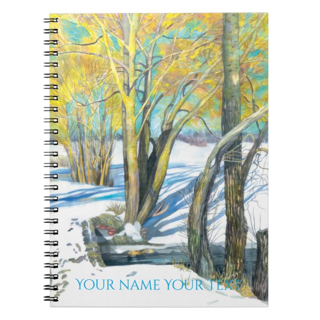 bridge in the winter Watercol painting Notebook (Front)