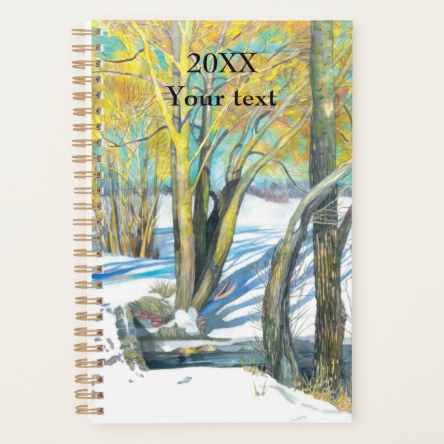bridge in the winter Watercolor Planner (Front)