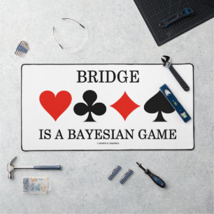 Bridge Is A Bayesian Game Four Card Suits Desk Mat