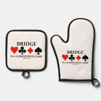 Bridge Is A Competitive Game Four Card Suits Oven Mitt & Pot Holder Set