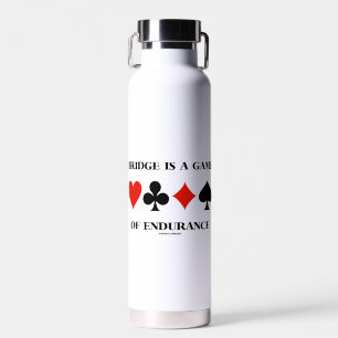 Bridge Is A Game Of Endurance Four Card Suits Water Bottle