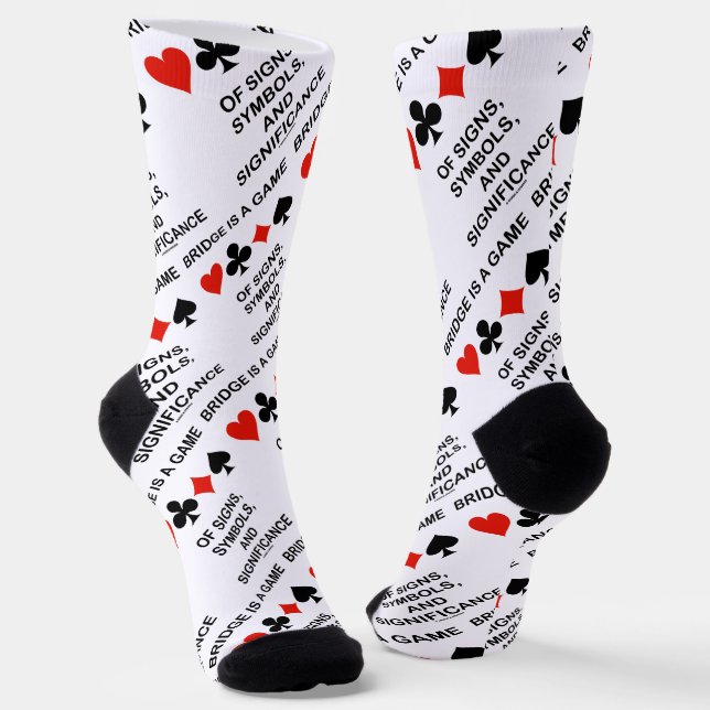 Bridge Is A Game Of Signs Symbols Significance Socks (Angled)