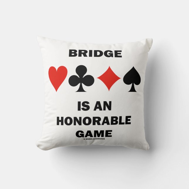 Bridge Is An Honorable Game Four Card Suits Cushion (Front)
