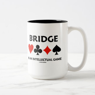 Bridge Is An Intellectual Game (Four Card Suits) Two-Tone Coffee Mug