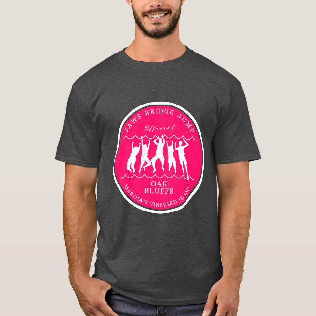 Bridge Jump - Martha's Vineyard Pink T-Shirt (Front)
