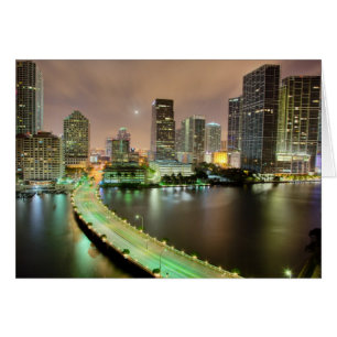 Bridge leads across waterway to downtown Miami